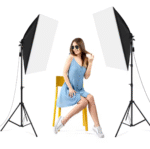 Fotostudijos šviestuvai su stovais – Softbox šviesdėžės (2 vnt.) - Image 2