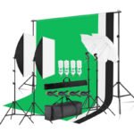 Fotostudijos komplektas su 3 fonais ir 4 šviestuvais - MIDI+