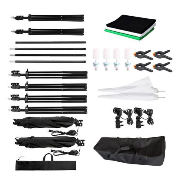 Fotostudijos komplektas su 3 fonais ir 4 šviestuvais - MIDI+ - Image 3