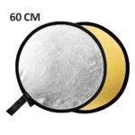 Sulankstomas reflektorius (atšvaitas) 60 cm – auksinis / sidabrinis