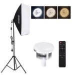 Pulteliu reguliuojamas 85w šviestuvas su stovu – Softbox šviesdėžė
