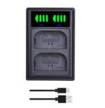 Canon baterijų pakrovėjas LP-E6 (dvigubas su USB)