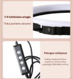 RGB LED žiedinė selfie lempa su stovu ir pulteliu – MAXI RGB - Image 7