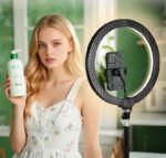 RGB LED žiedinė selfie lempa su stovu ir pulteliu – MAXI RGB - Image 6