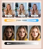 RGB LED žiedinė selfie lempa su stovu ir pulteliu – MAXI RGB - Image 8