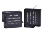 Gopro 5 6 7 8 baterijos (2 vnt.) + kroviklis (AHDBT-501) komplektas - Image 3