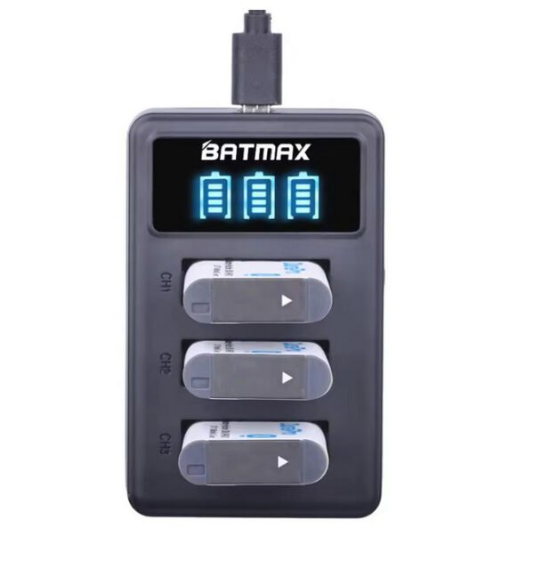Baterijų kroviklis NP-BX1 (Sony) trigubas su USB - Image 2