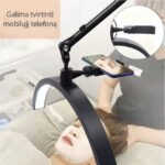 Pusmėnulio formos lempa su stovu ir ratukais + pultelis - Image 3