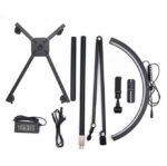 Pusmėnulio formos lempa su stovu ir ratukais + pultelis - Image 6