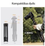 Profesionalus „K&F Concept“ trikojis stovas 190 cm + laikiklis telefonui - Image 3