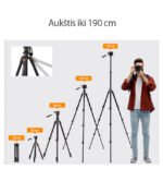 Profesionalus „K&F Concept“ trikojis stovas 190 cm + laikiklis telefonui - Image 5