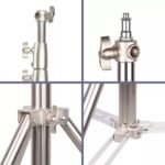 Tvirtas nerūdijančio plieno stovas su stabdžiais (280 cm) 1/4 ir 3/8 - Image 6