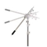 Tvirtas nerūdijančio plieno stovas su stabdžiais (280 cm), su gervės alkūne ir smėlio maišu - Image 2