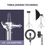 Tvirtas nerūdijančio plieno stovas su stabdžiais (280 cm) 1/4 ir 3/8 - Image 3