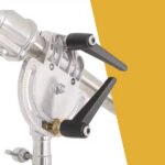 Tvirtas nerūdijančio plieno stovas su stabdžiais (280 cm), su gervės alkūne ir smėlio maišu - Image 3