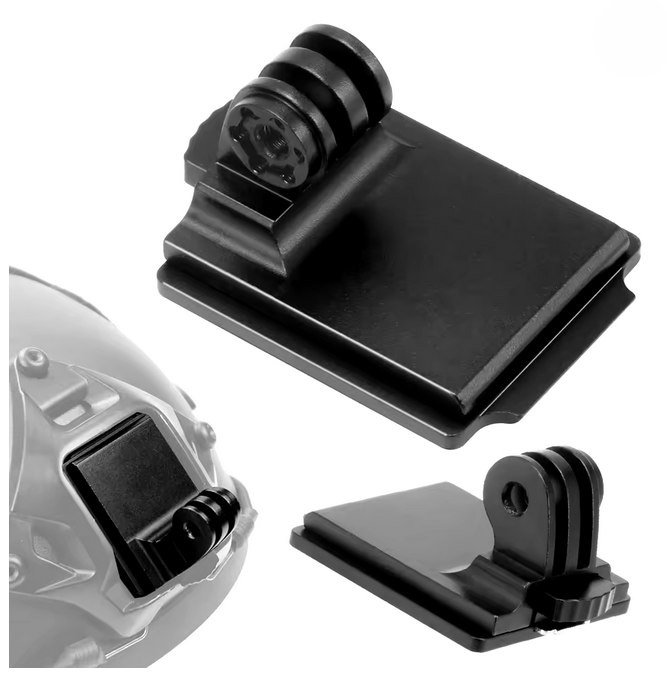 laikiklis-kariniam-salmui Aliuminis NVG šalmo laikiklis, skirtas GoPro, DJI ir kitoms veiksmo kameroms - Image 1