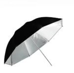 Foto skėtis sidabrinis / juodas 83 cm - Image 2