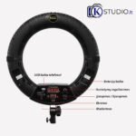 LED žiedinė lempa 96W su telefono laikikliu, veidrodžiu ir stovu – PREMIUM + - Image 7