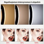 LED žiedinė lempa 96W su telefono laikikliu, veidrodžiu ir stovu – PREMIUM + - Image 8