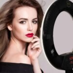 LED žiedinė lempa 96W su telefono laikikliu, veidrodžiu ir stovu – PREMIUM + - Image 3