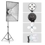 Apšvietimo softbox su 4 lemputėmis (softbox, stovas, lemputės)