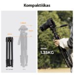 Profesionalus „K&F Concept“ trikojis stovas su valdymo svirtimi – 194 cm (+telefono laikiklis) - Image 8