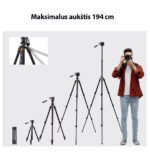 Profesionalus „K&F Concept“ trikojis stovas su valdymo svirtimi – 194 cm (+telefono laikiklis) - Image 5