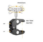 Super Clamp laikiklis su 360° rutuline galvute ir 1/4" varžtu, DSLR, GoPro, DJI ir kitoms kameroms - Image 4