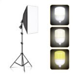 Trijų spalvų 135w galios softbox su stovu