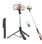 Asmenukių selfie lazda su stovu, LED apšvietimu ir Bluetooth pulteliu Z6 – 170 cm - Image 7