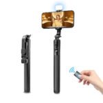 Asmenukių selfie lazda su stovu, LED apšvietimu ir Bluetooth pulteliu Z6 – 170 cm - Image 6